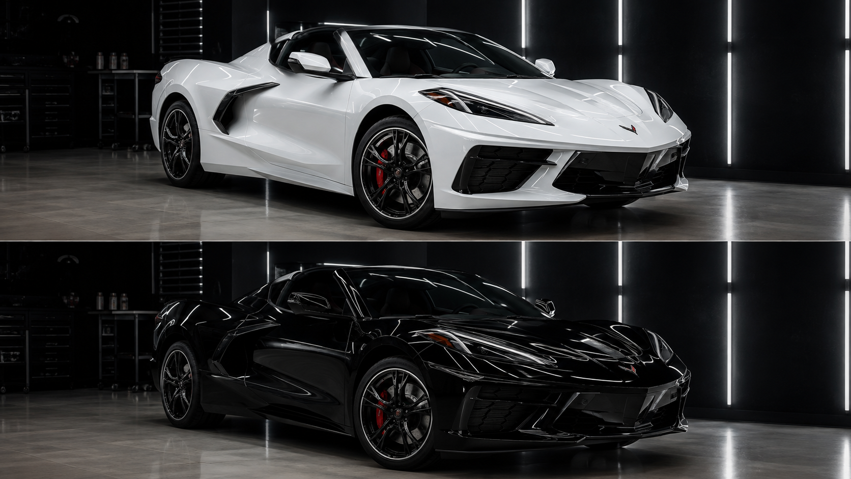 White vehicle transformed to gloss black