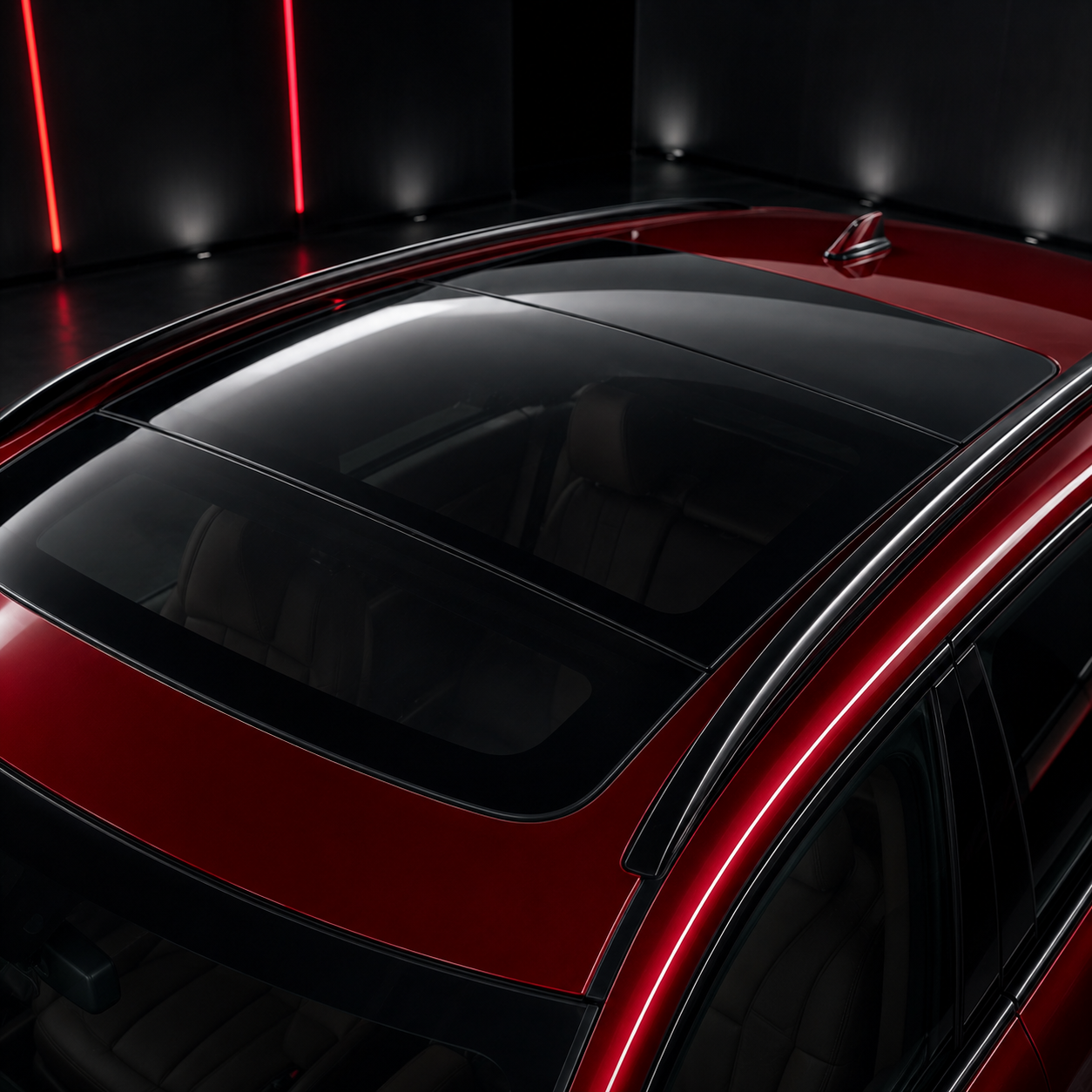 Finished sunroof protective film installation