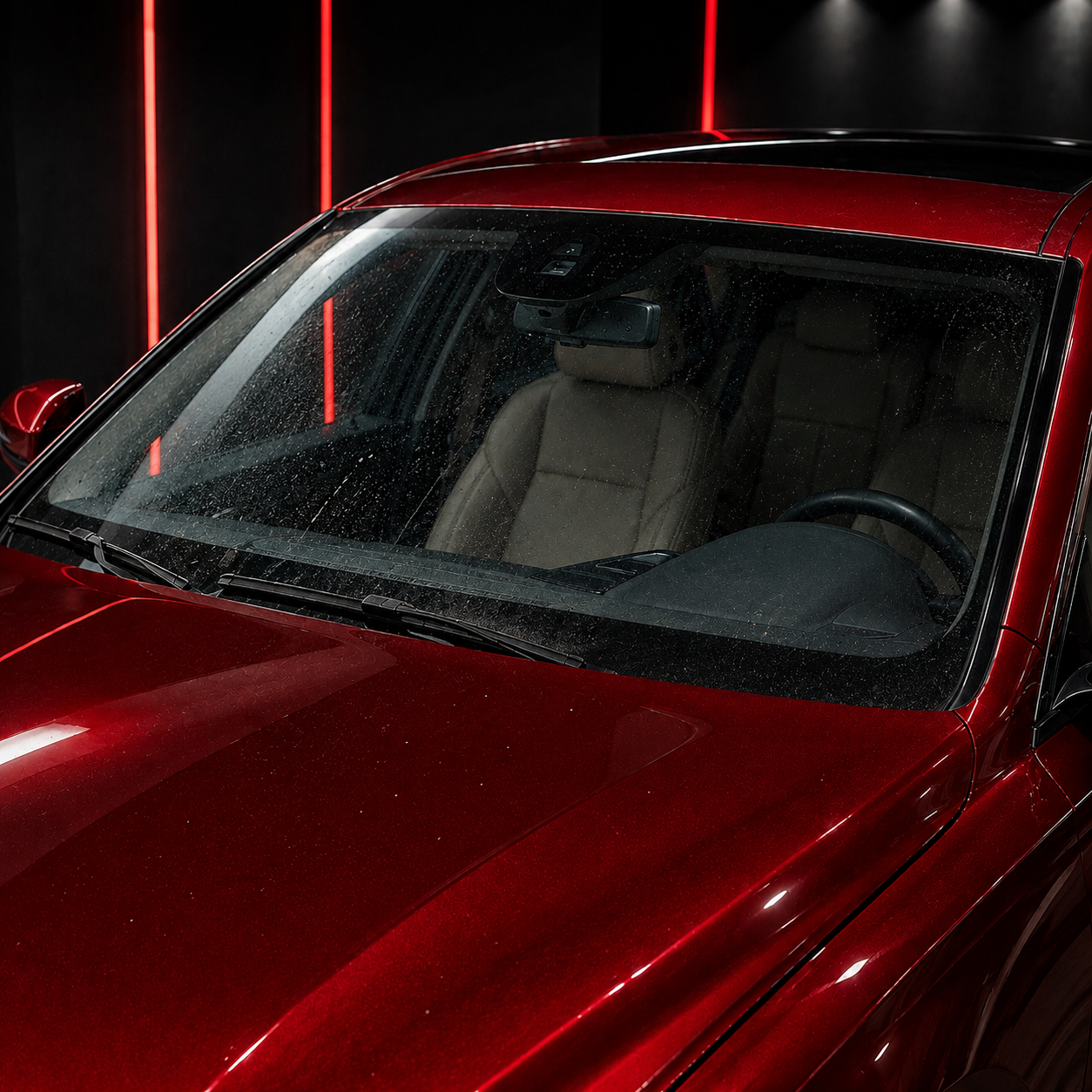 Unprotected windshield